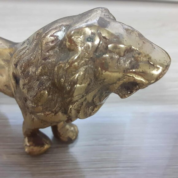 vintage brass lion figurine statue paperweight Decor - Picture 3 of 11